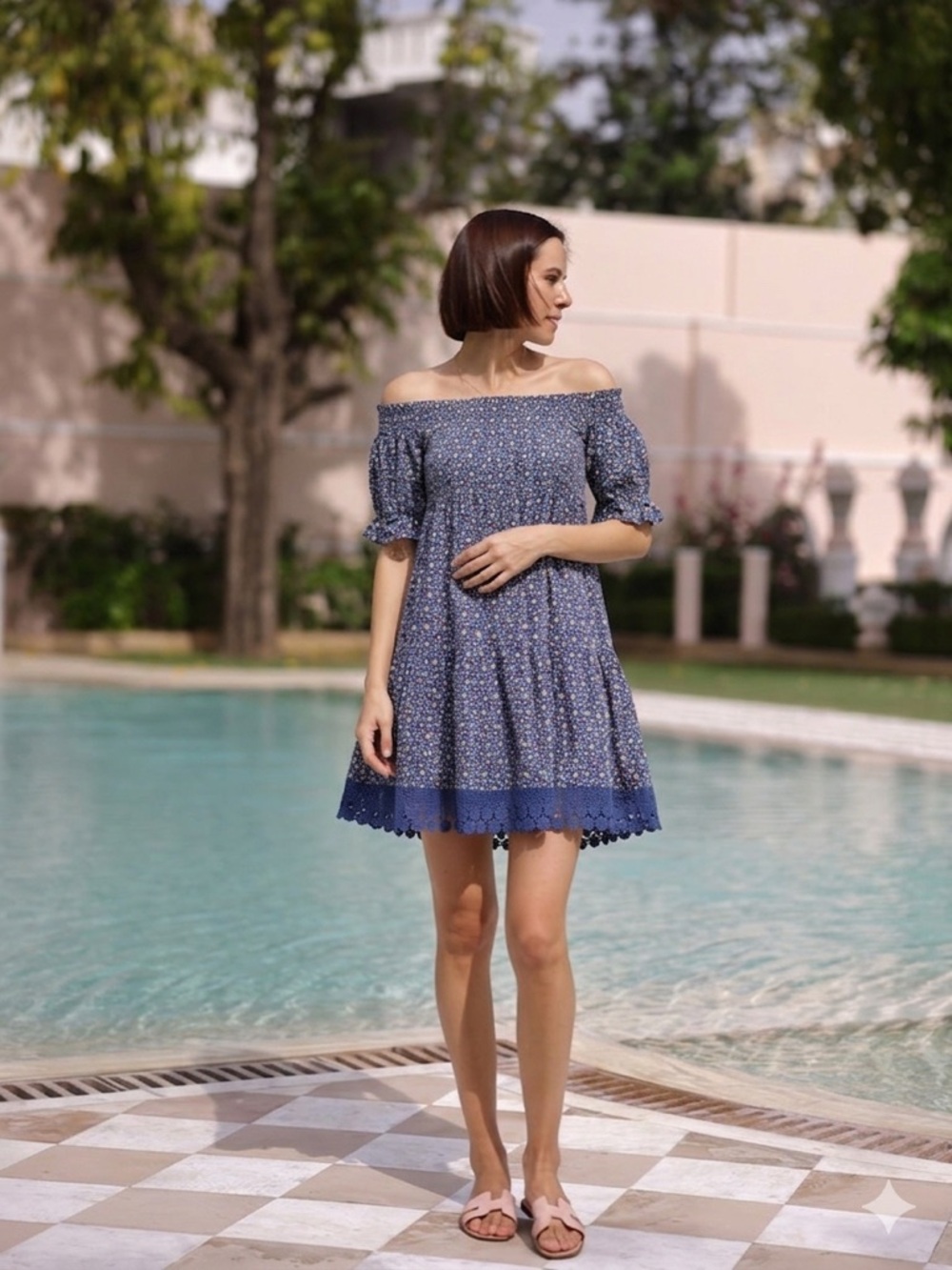 Tory Burch Off-Shoulder Shift Dress M